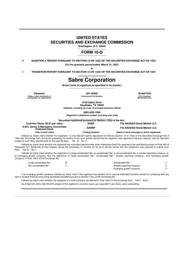 Thumbnail Sabre 10-Q Quarterly Report FY2023 