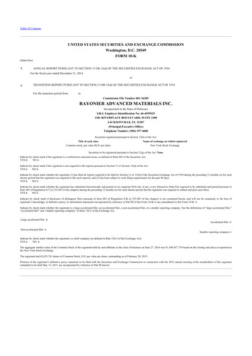 Thumbnail Rayonier Advanced Materials
 10-K Annual Report 2014