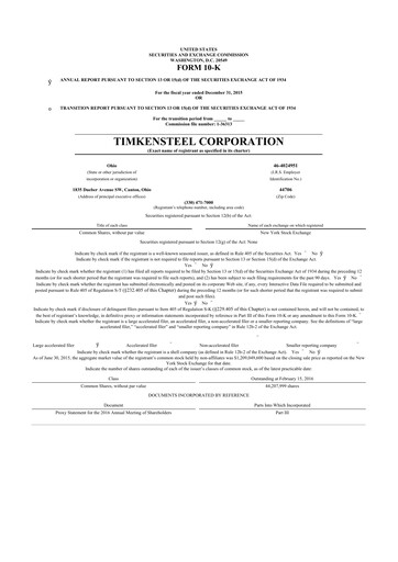 Thumbnail Metallus 10-K Annual Report 2015