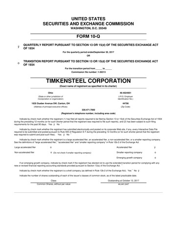 Miniature Metallus 10-Q Rapport trimestriel 2017 