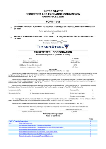 Miniature Metallus 10-Q Rapport trimestriel 2019 