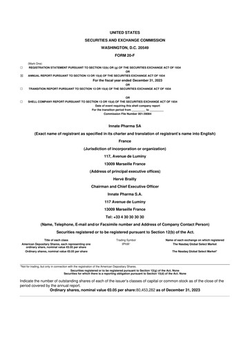 Vorschaubild Innate Pharma
 20-F Jahresbericht 2023