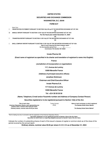 Vorschaubild Innate Pharma
 20-F Jahresbericht 2024