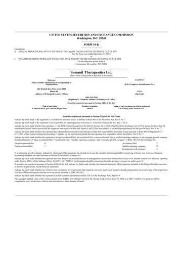 Vorschaubild Summit Therapeutics
 10-K Jahresbericht 2024