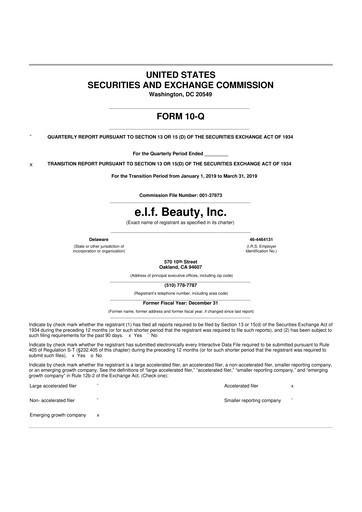 Thumbnail e.l.f. Beauty 10-Q Quarterly Report FY 