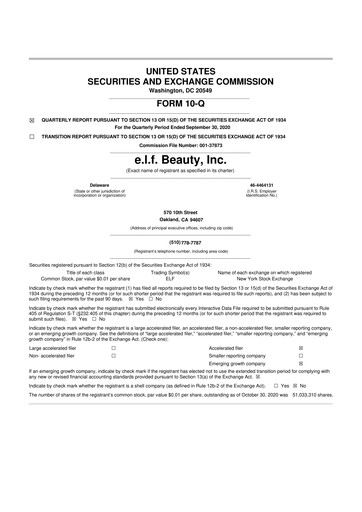 Thumbnail e.l.f. Beauty 10-Q Quarterly Report FY 