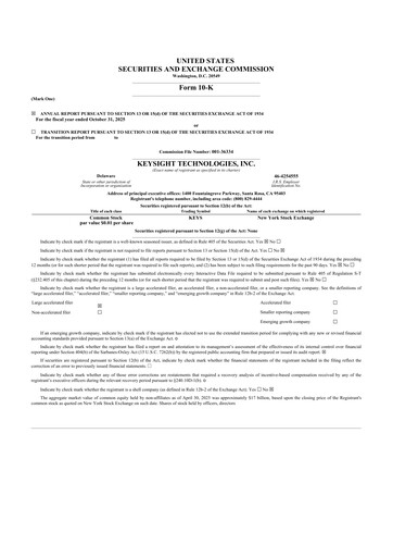 Thumbnail Keysight 10-K Annual Report 2025