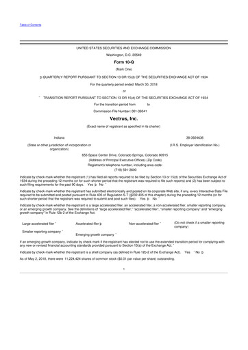 Thumbnail V2X 10-Q Quarterly Report FY2018 