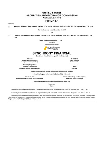 Thumbnail Synchrony Financial 10-K Annual Report 2017