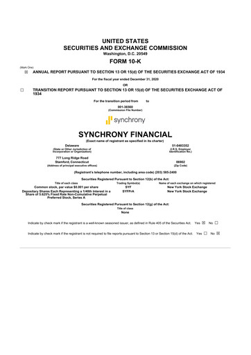 Thumbnail Synchrony Financial 10-K Annual Report 2020