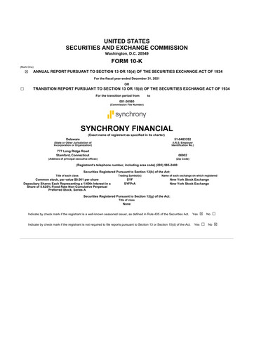 Thumbnail Synchrony Financial 10-K Annual Report 2021