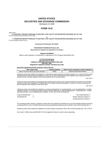 Vorschaubild Recursion Pharmaceuticals 10-Q Quartalsbericht 2026 