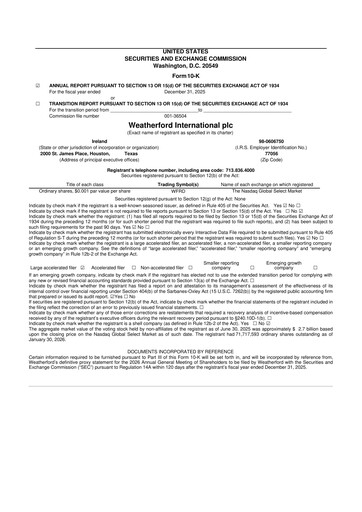 Thumbnail Weatherford International 10-K Annual Report 2025