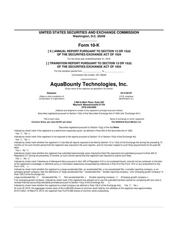 Thumbnail AquaBounty Technologies 10-K Annual Report 2018