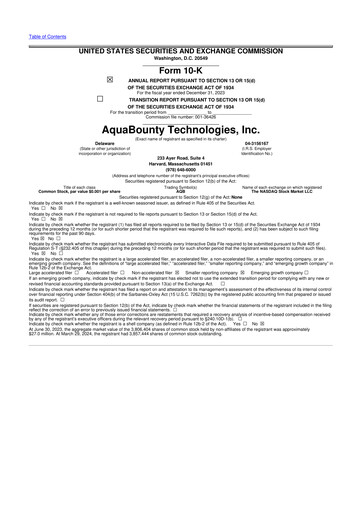 Thumbnail AquaBounty Technologies 10-K Annual Report 2023