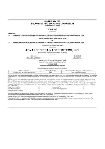 Thumbnail Advanced Drainage Systems
 10-Q Quarterly Report FY2024 