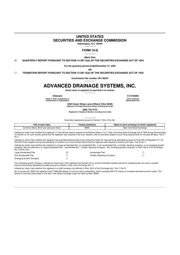 Thumbnail Advanced Drainage Systems
 10-Q Quarterly Report FY2025 