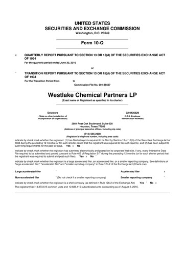Thumbnail Westlake Chemical Partners 10-Q Quarterly Report FY2016 