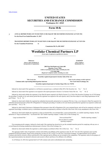 Thumbnail Westlake Chemical Partners 10-K Annual Report 2017