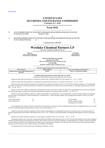 Thumbnail Westlake Chemical Partners 10-K Annual Report 2021