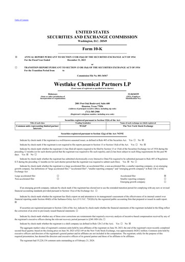 Thumbnail Westlake Chemical Partners 10-K Annual Report 2023
