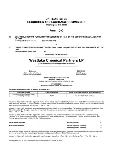 Thumbnail Westlake Chemical Partners 10-Q Quarterly Report FY2025 