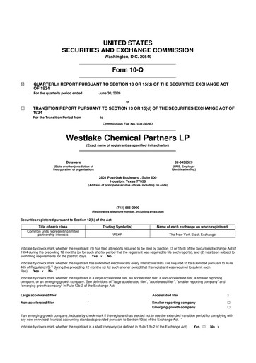 Thumbnail Westlake Chemical Partners 10-Q Quarterly Report FY2026 