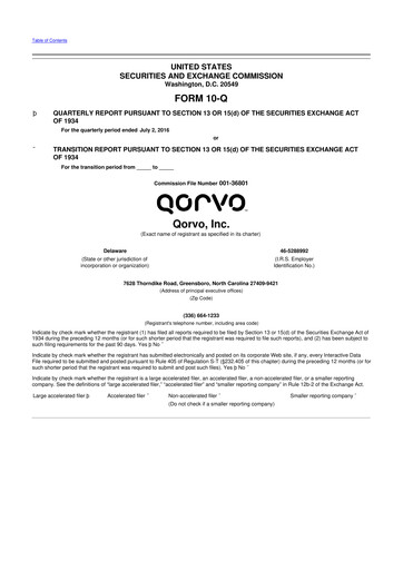 Thumbnail Qorvo
 10-Q Quarterly Report FY2017 