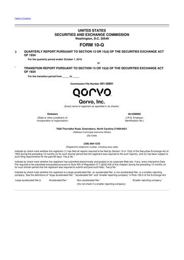 Thumbnail Qorvo
 10-Q Quarterly Report FY2017 