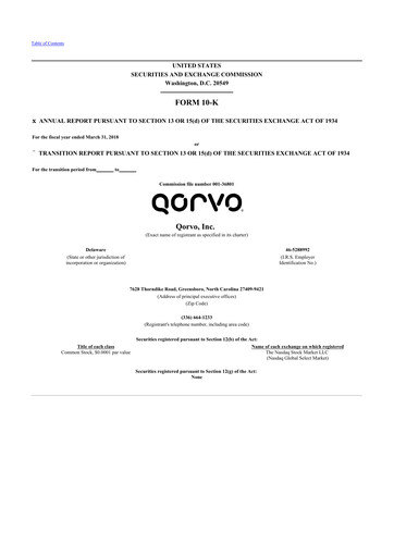 Thumbnail Qorvo
 10-K Annual Report 2018