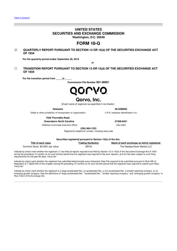 Thumbnail Qorvo
 10-Q Quarterly Report FY2020 