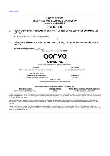 Thumbnail Qorvo
 10-Q Quarterly Report FY2020 