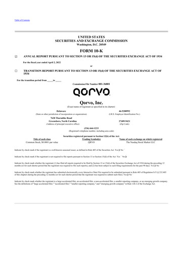 Thumbnail Qorvo
 10-K Annual Report 2022