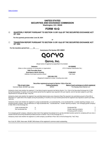 Thumbnail Qorvo
 10-Q Quarterly Report FY2025 