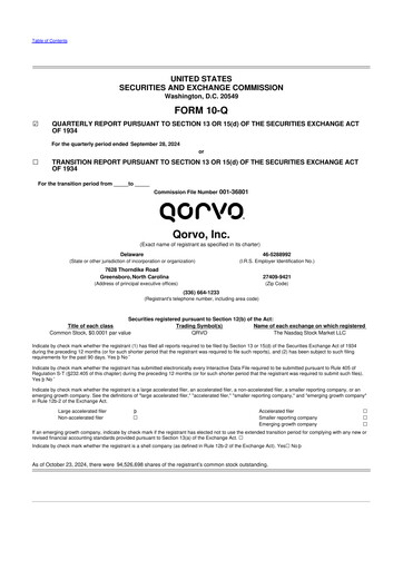 Thumbnail Qorvo
 10-Q Quarterly Report FY2025 