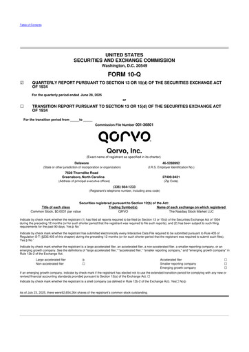 Thumbnail Qorvo
 10-Q Quarterly Report FY2026 