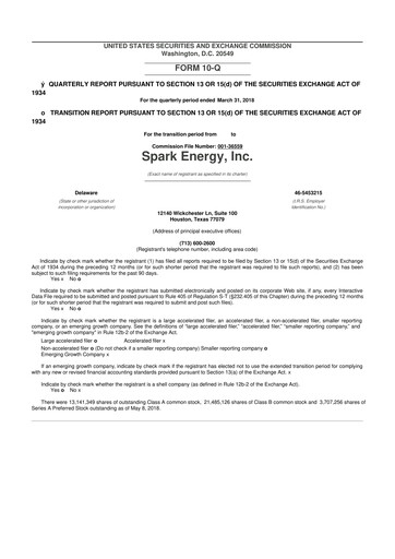 Miniature Via Renewables 10-Q Rapport trimestriel 2018 