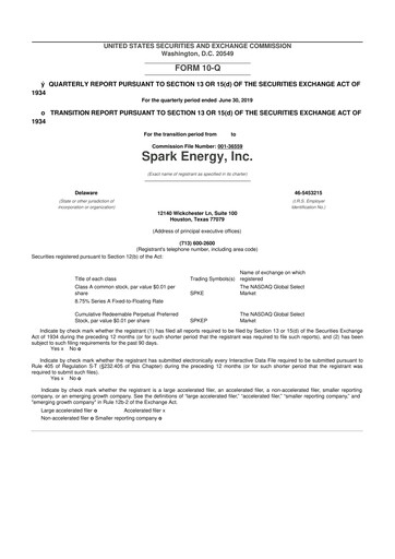 Miniature Via Renewables 10-Q Rapport trimestriel 2019 