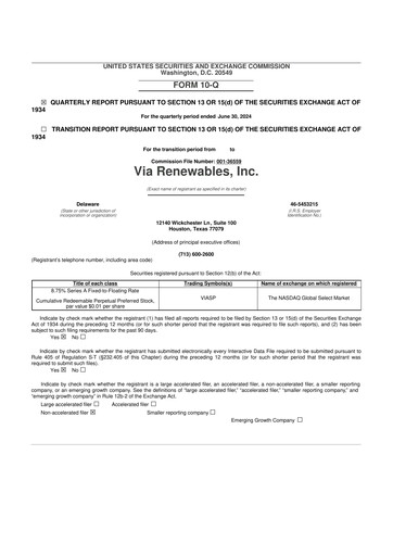 Miniature Via Renewables 10-Q Rapport trimestriel 2024 