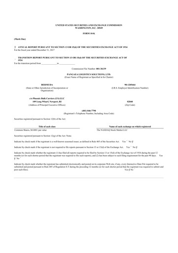 Thumbnail Pangaea Logistics Solutions 10-K Annual Report 2017