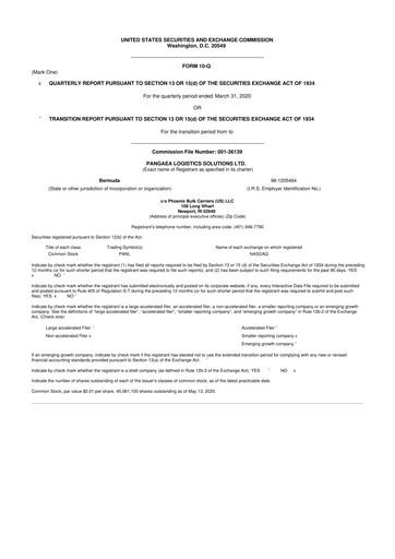 Thumbnail Pangaea Logistics Solutions 10-Q Quarterly Report FY2020 
