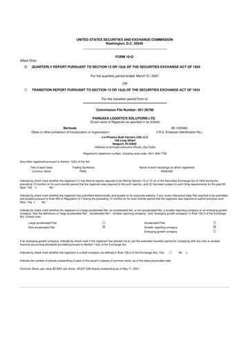 Thumbnail Pangaea Logistics Solutions 10-Q Quarterly Report FY2021 