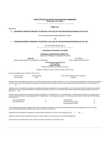 Thumbnail Pangaea Logistics Solutions 10-Q Quarterly Report FY2021 