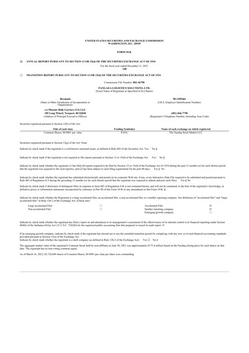 Thumbnail Pangaea Logistics Solutions 10-K Annual Report 2021