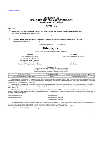 Thumbnail Udemy 10-Q Quarterly Report FY 