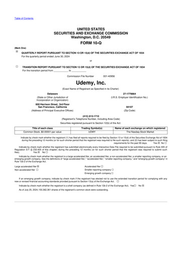 Thumbnail Udemy 10-Q Quarterly Report FY 