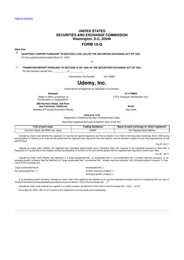 Thumbnail Udemy 10-Q Quarterly Report FY 