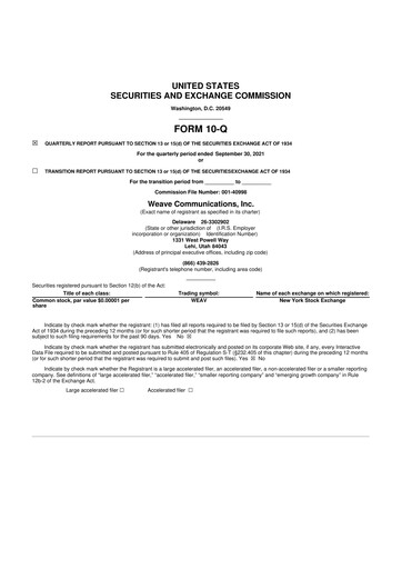 Thumbnail Weave Communications 10-Q Quarterly Report FY2021 