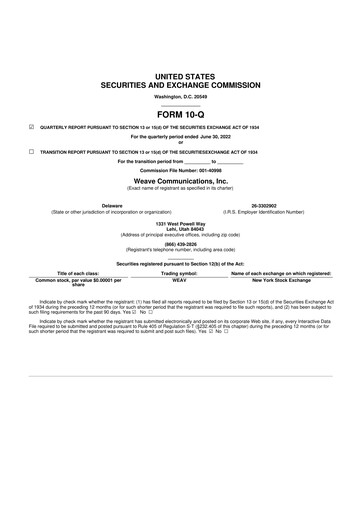 Thumbnail Weave Communications 10-Q Quarterly Report FY2022 