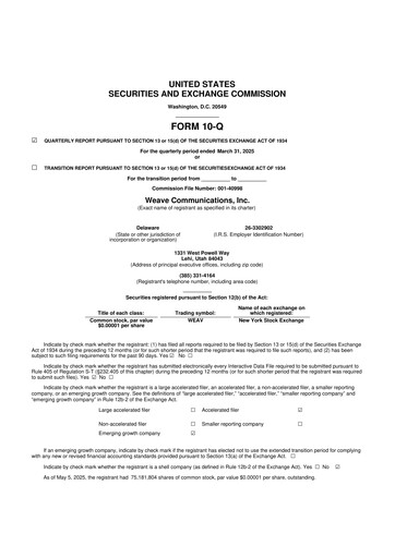 Thumbnail Weave Communications 10-Q Quarterly Report FY2025 